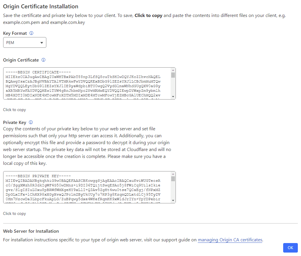 Save Origin Server SSL in CloudFlare